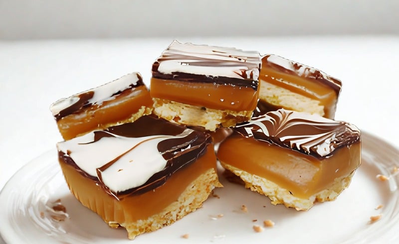 Bandeja de cuadros de caramelo
